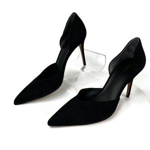 Vince Womens Vero Cuoio Black Pump D'orsay Suede Stiletto Heels Pointed Toe 10M